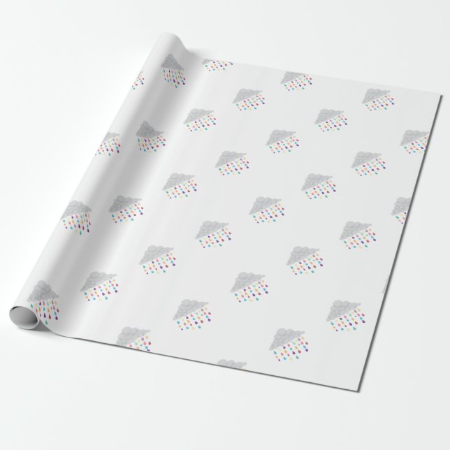 Papel De Presente Chovendo arco-íris (Desenrolado)
