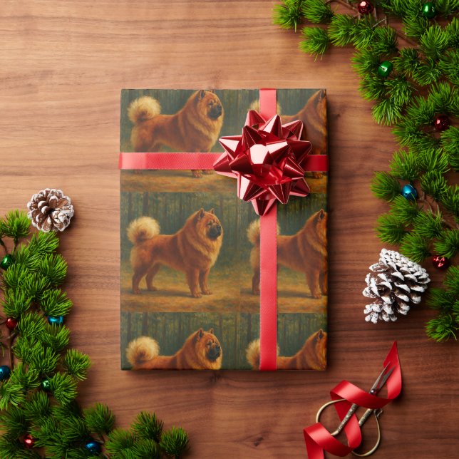 Papel De Presente Chow Chow (Presente de Natal)