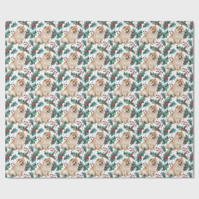 Papel De Presente Chow Chow Christmas Wrapping Paper (Aberto)