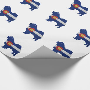 Papel De Presente Chow Chow Dog Breed Silhouette Colorado Flag