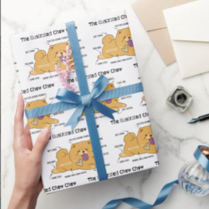 PAPEL DE PRESENTE CHOW ILUSTRADO  