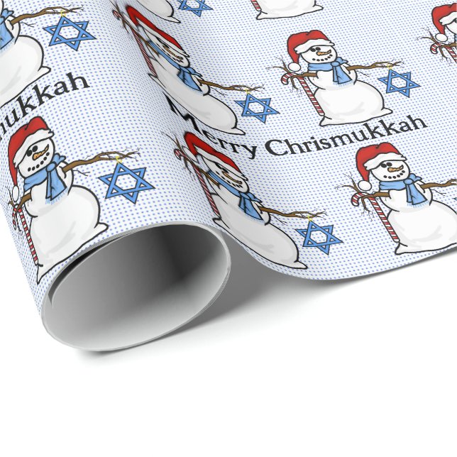 Papel De Presente Chrismukkah Snowman Wraptor Paper (Ponta do rolo)