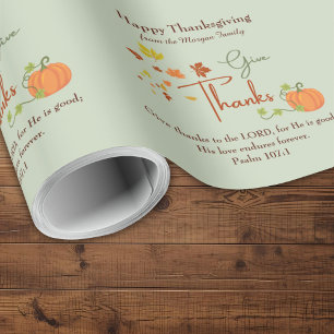 Papel De Presente Christian Thankama Nome e Bíblia personalizados