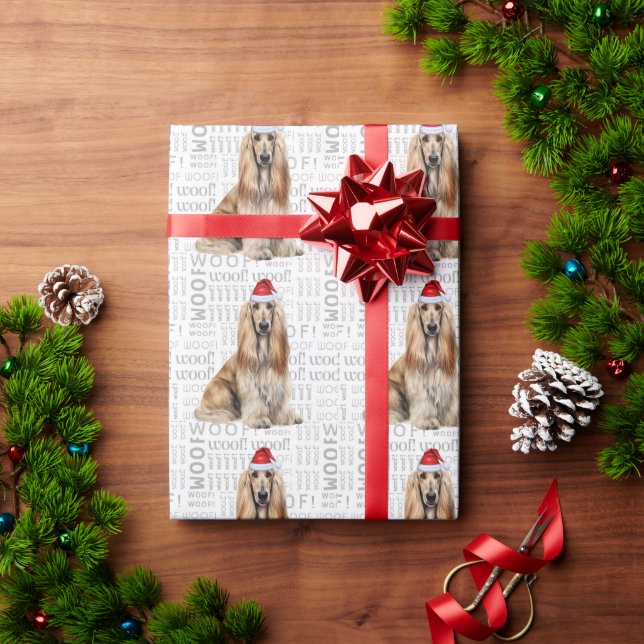 Papel De Presente Christmas Afghan Hound for Dog Lover Holiday (Presente de Natal)