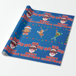 Papel De Presente Christmas Black Santa Wrapping Paper
