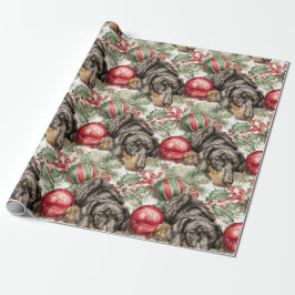 Papel De Presente Christmas Dachshund