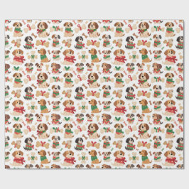 Papel De Presente Christmas Dog And Gift Bone Colourful Xmas