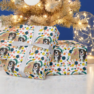 Papel De Presente Christmas Dudley e Bernese polka