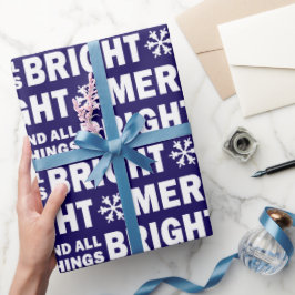 Papel De Presente Christmas Gift Wrap | Merry and Bright Navy White
