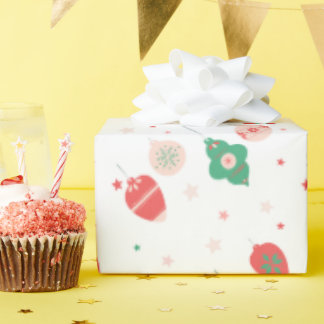 Papel De Presente Christmas Gift Wrap with Colorful Garlands