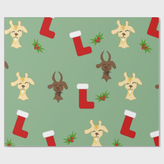 Papel De Presente Christmas Goats with Stockings and Mistletoe Funny