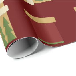 Papel De Presente Christmas Gold, Red, Green Socks