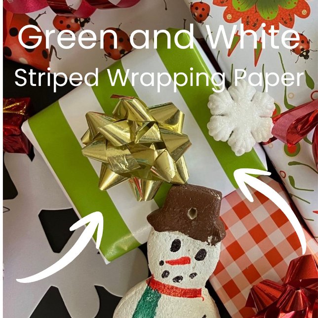 Papel De Presente Christmas Green and White Striped (Criador carregado)