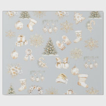 Christmas grey gold wrapping paper