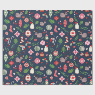 Papel De Presente Christmas Icons Wrapping Paper 