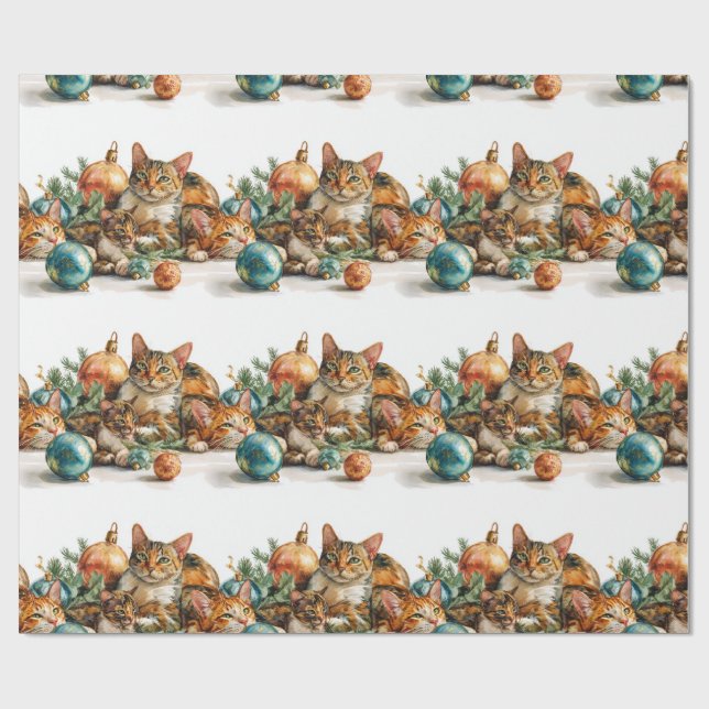 Papel De Presente Christmas Kittens (Aberto)