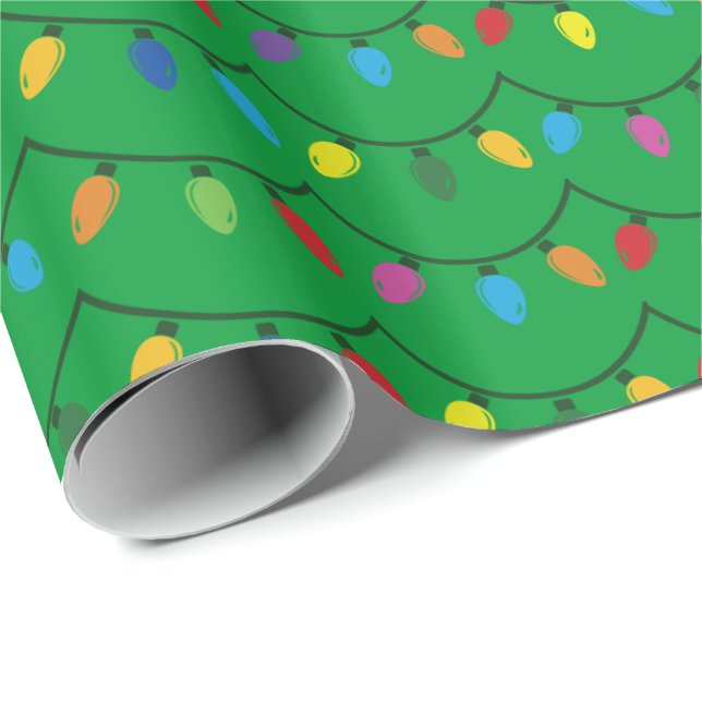 Papel De Presente Christmas Lights GREEN GIFT WRAP (Ponta do rolo)