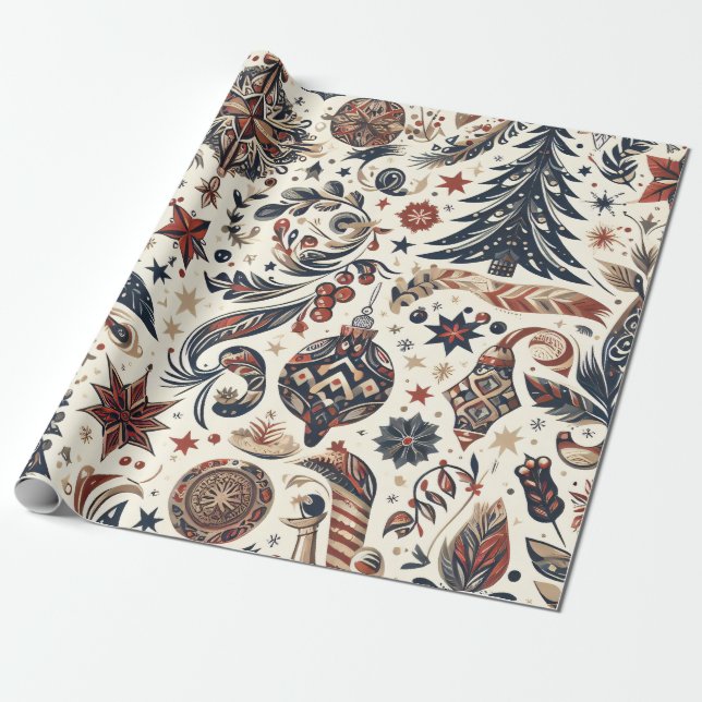 Papel De Presente Christmas Motifs Wrapping Paper n5 (Desenrolado)