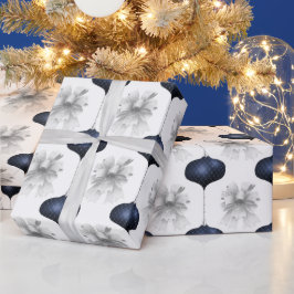 Papel De Presente Christmas Navy Bow Velvet Pattern