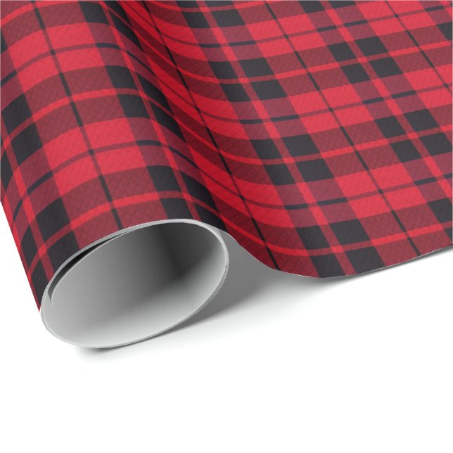 Papel De Presente Christmas Plaid Pattern Wrapping Paper (Ponta do rolo)