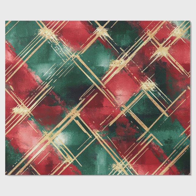 Papel De Presente Christmas Plaid wrapping paper (Aberto)