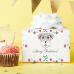 Papel De Presente Christmas Schnauzer<br><div class="desc">Esta design de Natal Schnauzer apresenta meu desenho de aquarela com ornamentos digitais,  névoa e texto adicionado.</div>