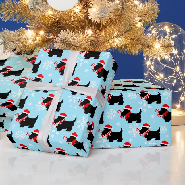 Papel De Presente Christmas Scottie Dogs Pattern (Feriados)