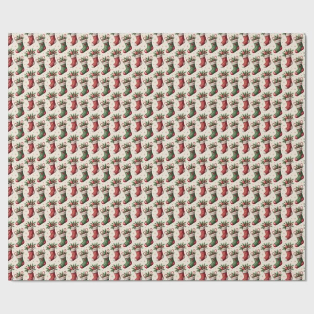 Papel De Presente Christmas Stocking Wrapping Paper (Aberto)