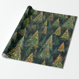Papel De Presente Christmas Tree Patchwork Design