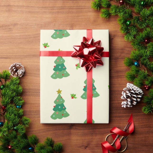 Papel De Presente Christmas Tree Wrapping Paper | Cozy Illustrations (Presente de Natal)