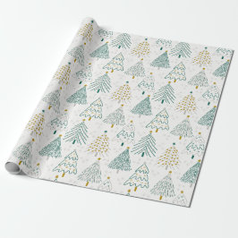Papel De Presente Christmas Trees Gift Wrapping Paper