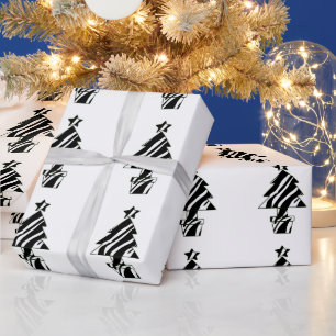Papel De Presente Christmas Trees in Zebra Print Wrapping Paper