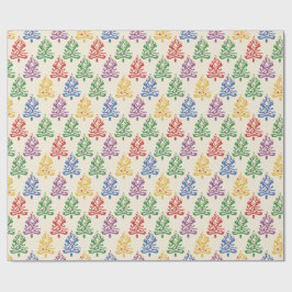 Papel De Presente Christmas Wrapping Paper With Xmas Tree Theme