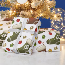 Papel De Presente Christmas Wreaths