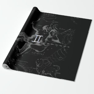 Papel De Presente Chrome Style Gemini Sinal Zodiac em Hevelius