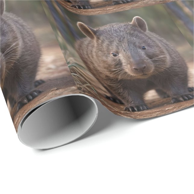 Papel De Presente Chubby The Australian Wombat, (Ponta do rolo)
