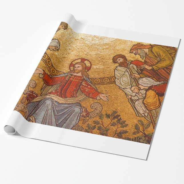 Papel De Presente Church Mosaic - Cristo de Jesus (Desenrolado)