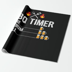 Papel De Presente Churrasco   CHURRASCO Timer Bebendo Grill Beer