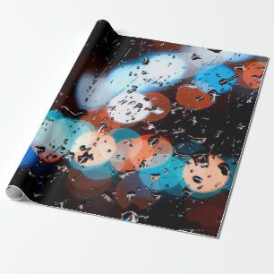 Papel De Presente Chuva cai no vidro da janela