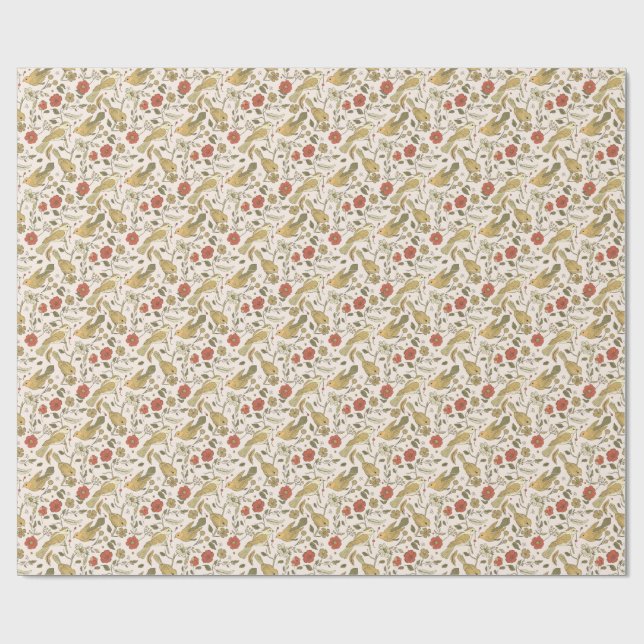 Papel De Presente Chuva de Bebê | Borboletas & Flores Poéticas Flora (Aberto)