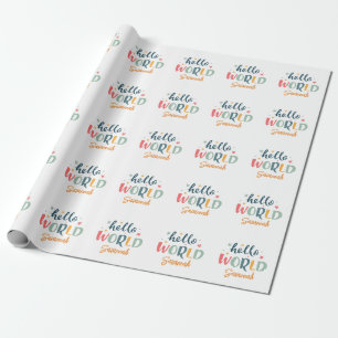 Papel De Presente Chuva de bebê de nome personalizado neutro bebê 