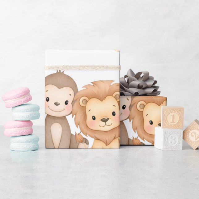 Papel De Presente Chuva de Bebê "Está Prestes a Ficar Selvagem" Jung (Chá de bebê)