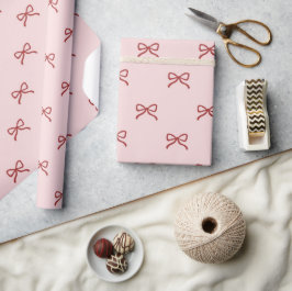 Papel De Presente Chuva de Bebê Menina Garota Préppy Padrão de Laço 