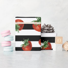 Papel De Presente Chuva de Bebê Padrão de Morango 