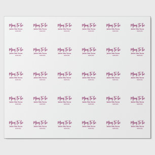 Papel De Presente chuva de benção para a mamãe nome data rosa simple
