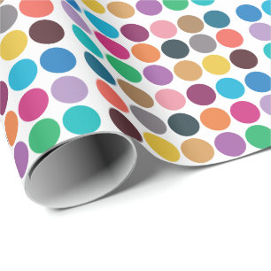 Papel De Presente Chuva de Bolinhas Colorida Moderna para Chá de Beb