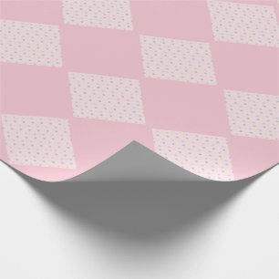 Papel De Presente Chuva de Bolinhas Rosa e Verde Minimalista para Ch