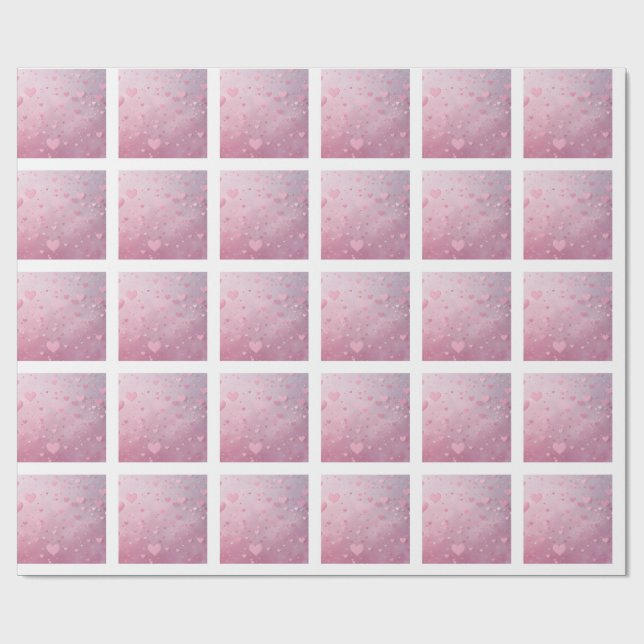 Papel De Presente Chuva de Coração Rosa (Aberto)
