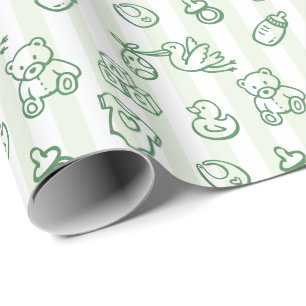 Papel De Presente Chuva de Ideias Desenhada à Mão Verde Churrasco de