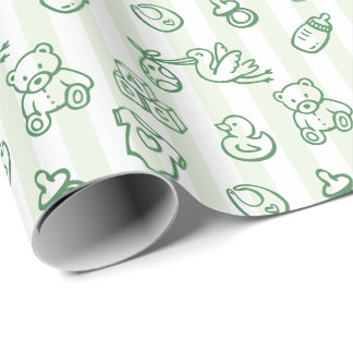 Papel De Presente Chuva de Ideias Desenhada à Mão Verde Churrasco de
